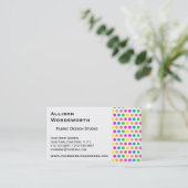 カラフルでモダンな水玉模様のおもしろいパターン 名刺 (スタンド正面)