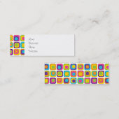 カラフルでモダンな点および正方形パターンギフト スキニー名刺 (正面/裏面)