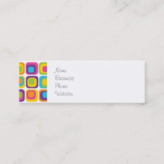 カラフルでモダンな点および正方形パターンギフト スキニー名刺 (正面)
