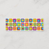 カラフルでモダンな点および正方形パターンギフト スキニー名刺 (裏面)