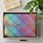 カラフルでモダンな虹の格子縞は縞で飾ります 薄葉紙 (ギフト)