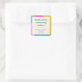 カラフルでユニークなカスタム ブライダルシャワーのお礼 スクエアシール (バッグ)