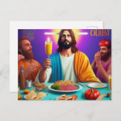 カラフルでユーモアのあるイエス誕生日 ポストカード (正面/裏面)