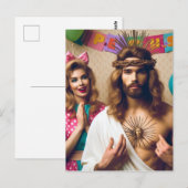 カラフルでユーモアのあるハッピーバースデー・ジーザス ポストカード (正面/裏面)