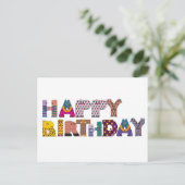 カラフルでユーモア溢れるハッピーバースデー ポストカード (スタンド正面)