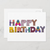 カラフルでユーモア溢れるハッピーバースデー ポストカード (正面/裏面)
