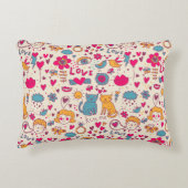 カラフルでロマンチックなパターン アクセントクッション (正面)