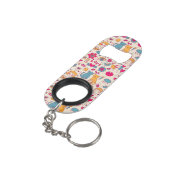 カラフルでロマンチックなパターン キーホルダー栓抜き (裏面アングル)