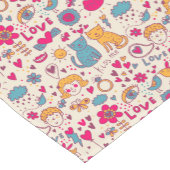 カラフルでロマンチックなパターン ショートテーブルランナー (コーナー)