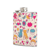 カラフルでロマンチックなパターン フラスク (左)