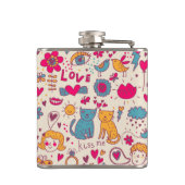 カラフルでロマンチックなパターン フラスク (裏面)