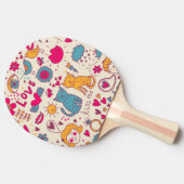カラフルでロマンチックなパターン 卓球ラケット (横)
