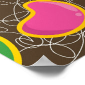 カラフルで不思議なレトロ フン キッズのジェリービーン ポップ ポスター (角)