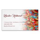 カラフルで中国ので幸運な雲のドラゴンのデザイン マグネット名刺 (正面)