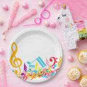 カラフルで乱雑な音符 ペーパープレート (パーティー)