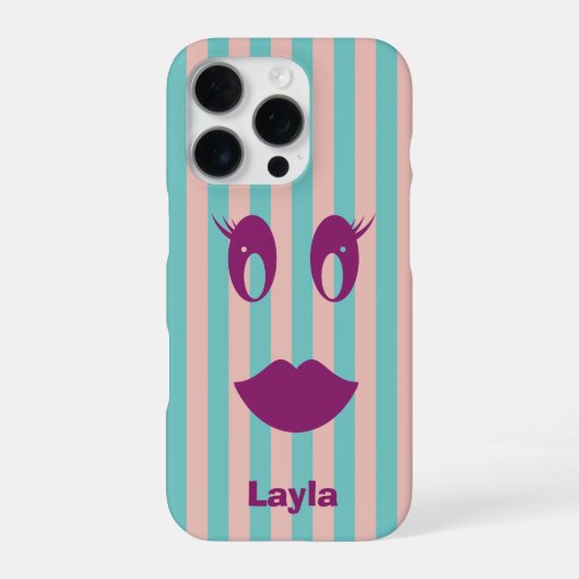 カラフルで個性的なスマイルフェイス iPhoneケース (裏面)