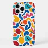 カラフルで個性的な不定形の形状アートパターン iPhoneケース (裏面)