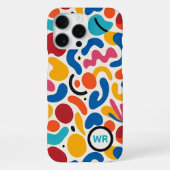 カラフルで個性的な不定形の形状アートパターン iPhoneケース (裏面)