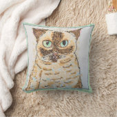 カラフルで個性的な猫の肖像画 クッション (ブランケット)