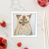 カラフルで個性的な猫の肖像画 スタンダードカクテルナプキン (インサイチュ)