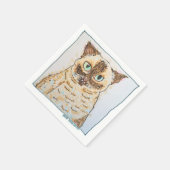 カラフルで個性的な猫の肖像画 スタンダードカクテルナプキン (角)