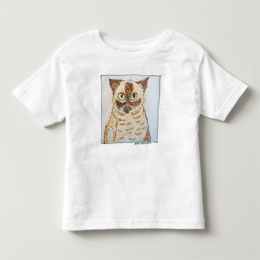 カラフルで個性的な猫の肖像画 トドラーTシャツ (正面)