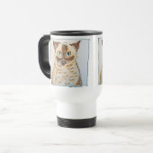 カラフルで個性的な猫の肖像画 トラベルマグ (正面左)