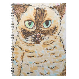 カラフルで個性的な猫の肖像画 ノートブック