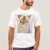 カラフルで個性的な猫の肖像画 Tシャツ (正面)