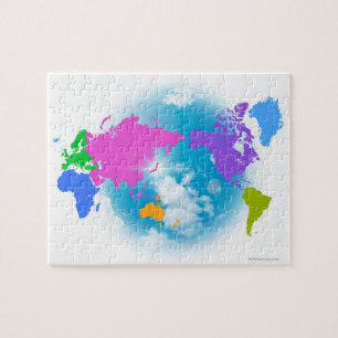 カラフルで全体的な地図 ジグソーパズル