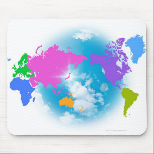 カラフルで全体的な地図 マウスパッド