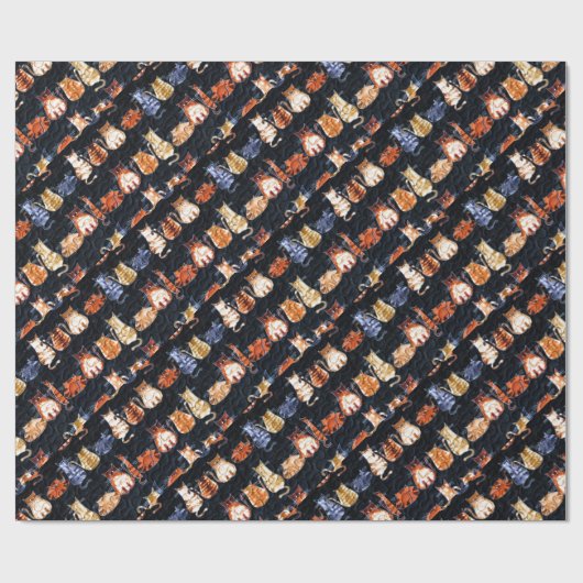 カラフルで写実的な猫 ラッピングペーパー (フラット)