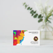 カラフルで創造的なペンキの（ばちゃばちゃ）跳ねるの皮のペンキ 名刺 (スタンド正面)