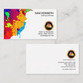 カラフルで創造的なペンキの（ばちゃばちゃ）跳ねるの皮のペンキ 名刺 (正面/裏面)