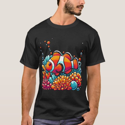 カラフルで勇敢: カクレクマノミの精神 Tシャツ (正面)