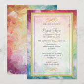 カラフルで厚い抽象的な絵のジェネリックパーティー 招待状 (正面/裏面)