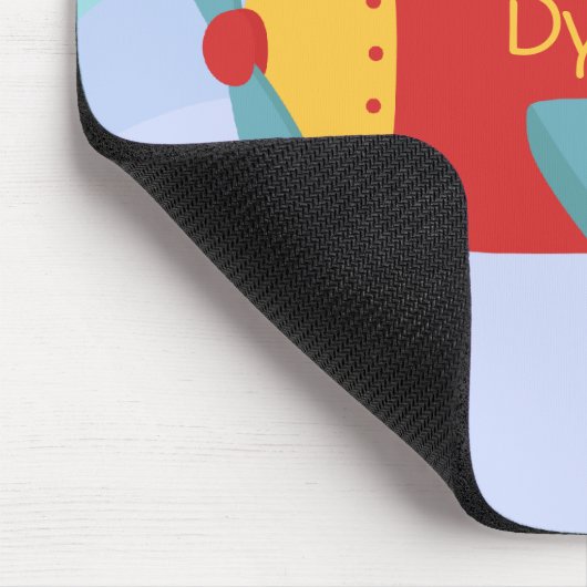 カラフルで及び愛らしい漫画の飛行機 マウスパッド (コーナー)