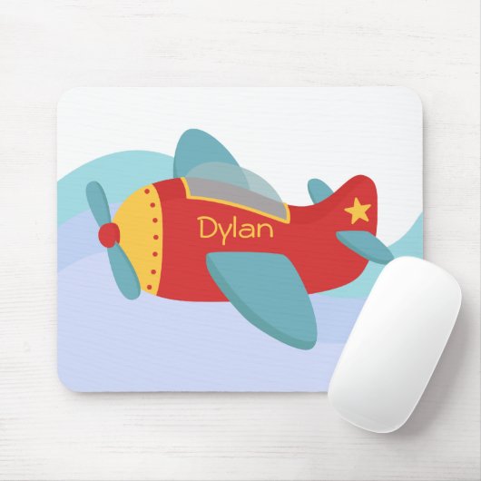 カラフルで及び愛らしい漫画の飛行機 マウスパッド (マウス)