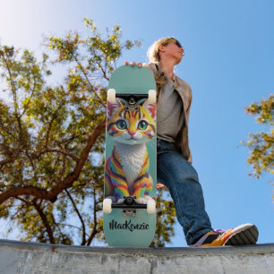 カラフルで可愛いマージーキャンディーキャット スケートボード