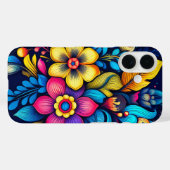 カラフルで可愛いヴィンテージ風フラワーデザイン Case-Mate iPhoneケース (裏面 (横))