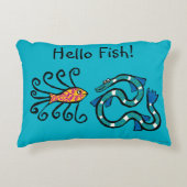 カラフルで図解入りの、写真付きのな魚の友人 アクセントクッション (正面)