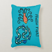 カラフルで図解入りの、写真付きのな魚の友人 アクセントクッション (正面(垂直))