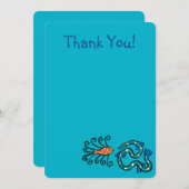 カラフルで図解入りの、写真付きのな魚の友人 サンキューカード (正面/裏面)