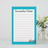 カラフルで図解入りの、写真付きのな魚の友人 便箋 (スタンド正面)