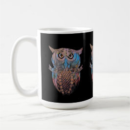 カラフルで変わったフクロウのマグカップ コーヒー お茶 コーヒーマグカップ