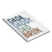 カラフルで大胆なダダ・ダディ・ダッド・ブルー 父の日 ノートブック (右側)