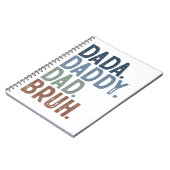 カラフルで大胆なダダ・ダディ・ダッド・ブルー 父の日 ノートブック (左側)