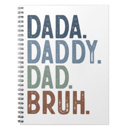 カラフルで大胆なダダ・ダディ・ダッド・ブルー 父の日 ノートブック