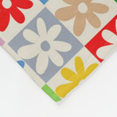 カラフルで大胆なチェック柄の花 Y2K パターン フリースブランケット (角)