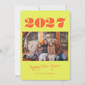 カラフルで大胆なチャートルーズの2枚の写真 2027年新年 シーズンカード (正面)